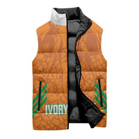 Ivory Coast Football Custom Sleeveless Puffer Jacket Les Elephants Dames Skin Style