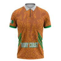 Ivory Coast Football Custom Zipper Polo Shirt Les Elephants Dames Skin Style