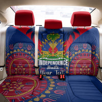 Personalised Haiti Independence Day Back Car Seat Cover Ayiti 220th Anniversary With Dashiki Pattern - Wonder Print Shop