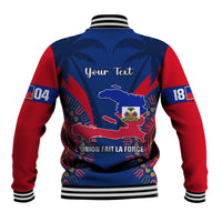 Personalised Haiti Independence Day Baseball Jacket Ayiti 220th Anniversary With Dashiki Pattern - Wonder Print Shop