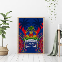 Haiti Independence Day Canvas Wall Art Ayiti 220th Anniversary With Dashiki Pattern - Wonder Print Shop