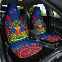Personalised Haiti Independence Day Car Seat Cover Ayiti 220th Anniversary With Dashiki Pattern - Wonder Print Shop