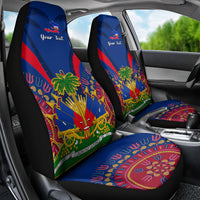 Personalised Haiti Independence Day Car Seat Cover Ayiti 220th Anniversary With Dashiki Pattern - Wonder Print Shop