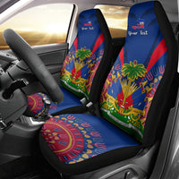 Personalised Haiti Independence Day Car Seat Cover Ayiti 220th Anniversary With Dashiki Pattern - Wonder Print Shop