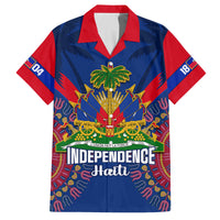Personalised Haiti Independence Day Family Matching Off Shoulder Long Sleeve Dress and Hawaiian Shirt Ayiti 220th Anniversary With Dashiki Pattern - Wonder Print Shop