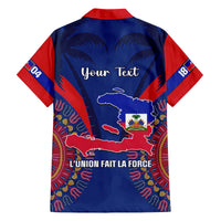 Personalised Haiti Independence Day Family Matching Off Shoulder Short Dress and Hawaiian Shirt Ayiti 220th Anniversary With Dashiki Pattern - Wonder Print Shop