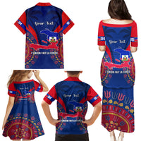 Personalised Haiti Independence Day Family Matching Puletasi Dress and Hawaiian Shirt Ayiti 220th Anniversary With Dashiki Pattern - Wonder Print Shop