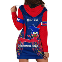 Personalised Haiti Independence Day Hoodie Dress Ayiti 220th Anniversary With Dashiki Pattern - Wonder Print Shop
