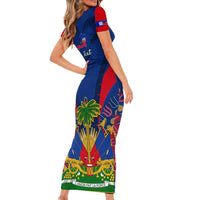 Personalised Haiti Independence Day Short Sleeve Bodycon Dress Ayiti 220th Anniversary With Dashiki Pattern LT14
