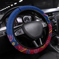 Haiti Independence Day Steering Wheel Cover Ayiti 220th Anniversary With Dashiki Pattern - Wonder Print Shop