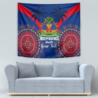 Personalised Haiti Independence Day Tapestry Ayiti 220th Anniversary With Dashiki Pattern - Wonder Print Shop