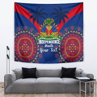 Personalised Haiti Independence Day Tapestry Ayiti 220th Anniversary With Dashiki Pattern - Wonder Print Shop