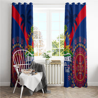 Personalised Haiti Independence Day Window Curtain Ayiti 220th Anniversary With Dashiki Pattern - Wonder Print Shop