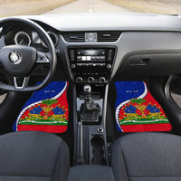 Personalised Haiti Independence Day Car Mats Ayiti National Emblem With Polynesian Pattern - Wonder Print Shop
