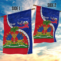 Personalised Haiti Independence Day Garden Flag Ayiti National Emblem With Polynesian Pattern - Wonder Print Shop