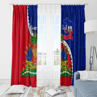 Personalised Haiti Independence Day Window Curtain Ayiti National Emblem With Polynesian Pattern - Wonder Print Shop