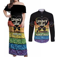 Free To Be Sydney Mardi Gras Couples Matching Off Shoulder Maxi Dress and Long Sleeve Button Shirt Legacy Of Love
