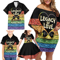Free To Be Sydney Mardi Gras Family Matching Off Shoulder Short Dress and Hawaiian Shirt Legacy Of Love