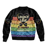 Free To Be Sydney Mardi Gras Sleeve Zip Bomber Jacket Legacy Of Love - Wonder Print Shop