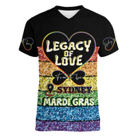 Free To Be Sydney Mardi Gras Women V-Neck T-Shirt Legacy Of Love - Wonder Print Shop