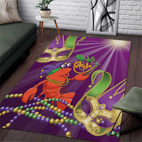 Mardi Gras 2025 Area Rug Funny Jester Lobster With Beads