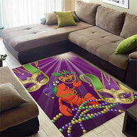 Mardi Gras 2025 Area Rug Funny Jester Lobster With Beads