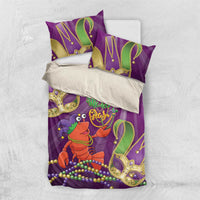 Mardi Gras 2025 Bedding Set Funny Jester Lobster With Beads