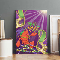 Mardi Gras 2025 Canvas Wall Art Funny Jester Lobster With Beads