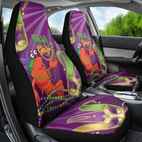 Mardi Gras 2025 Car Seat Cover Funny Jester Lobster With Beads