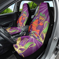Mardi Gras 2025 Car Seat Cover Funny Jester Lobster With Beads