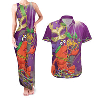 Mardi Gras 2025 Couples Matching Tank Maxi Dress and Hawaiian Shirt Funny Jester Lobster With Beads