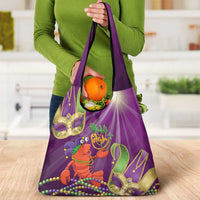 Mardi Gras 2025 Grocery Bag Funny Jester Lobster With Beads