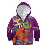 Mardi Gras 2025 Kid Hoodie Funny Jester Lobster With Beads