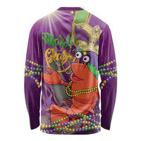 Mardi Gras 2025 Long Sleeve Shirt Funny Jester Lobster With Beads - Wonder Print Shop