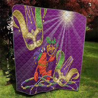 Mardi Gras 2025 Quilt Funny Jester Lobster With Beads - Wonder Print Shop