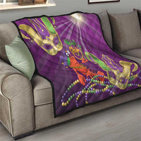 Mardi Gras 2025 Quilt Funny Jester Lobster With Beads - Wonder Print Shop