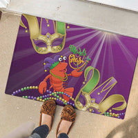 Mardi Gras 2025 Rubber Doormat Funny Jester Lobster With Beads - Wonder Print Shop