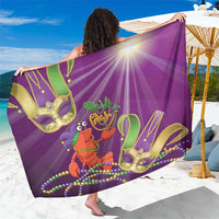 Mardi Gras 2025 Sarong Funny Jester Lobster With Beads - Wonder Print Shop