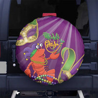 Mardi Gras 2025 Spare Tire Cover Funny Jester Lobster With Beads - Wonder Print Shop