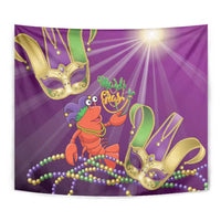 Mardi Gras 2025 Tapestry Funny Jester Lobster With Beads - Wonder Print Shop