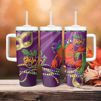 Mardi Gras 2025 Tumbler With Handle Funny Jester Lobster With Beads - Wonder Print Shop