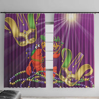 Mardi Gras 2025 Window Curtain Funny Jester Lobster With Beads - Wonder Print Shop