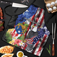 United States Puerto Rico Apron USA Eagle Coqui Drum Tropical Flowers - Wonder Print Shop