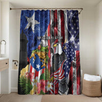 United States Puerto Rico Bathroom Set USA Eagle Coqui Drum Tropical Flowers - Wonder Print Shop