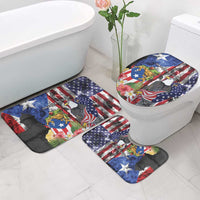 United States Puerto Rico Bathroom Set USA Eagle Coqui Drum Tropical Flowers - Wonder Print Shop