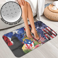 United States Puerto Rico Bathroom Set USA Eagle Coqui Drum Tropical Flowers - Wonder Print Shop