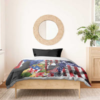 United States Puerto Rico Bedding Set USA Eagle Coqui Drum Tropical Flowers - Wonder Print Shop