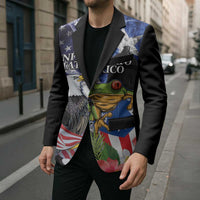 United States Puerto Rico Blazer USA Eagle Coqui Drum Tropical Flowers - Wonder Print Shop