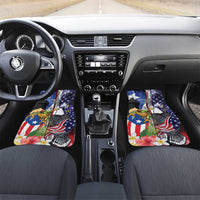 United States Puerto Rico Car Mats USA Eagle Coqui Drum Tropical Flowers - Wonder Print Shop