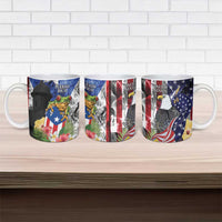 United States Puerto Rico Ceramic Mug USA Eagle Coqui Drum Tropical Flowers - Wonder Print Shop